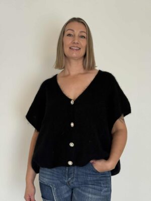 Selma vest med bling knapper